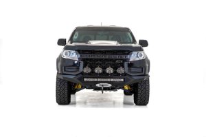 Chevrolet Colorado ZR2 Bumper - Front - Addictive Desert Designs - Stealth Fighter - Hammer Black with Satin Black panels - `21-`27 Chevrolet Colorado ZR2 Bumper - Front - Addictive Desert Designs - Stealth Fighter - Hammer Black with Satin Black panels - `21-`27